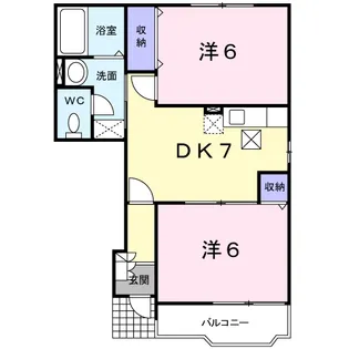 グランドゥールあおばA【1階】の間取り