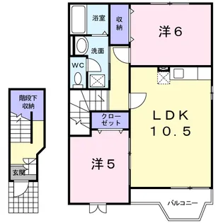 グランドゥールあおばA【2階】の間取り