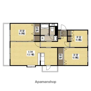 AREAS福山港町3号棟【322号室】の間取り