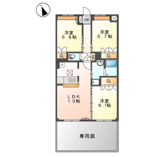 ラルジュ【1階】の間取り