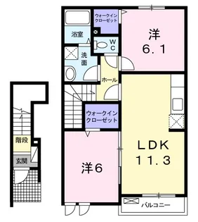サンリット・スクエアD【2階】の間取り