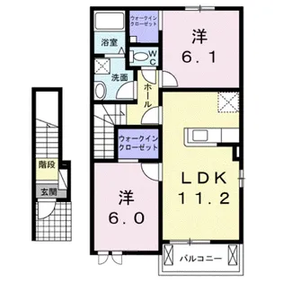 ロイヤルパレス S【2階】の間取り