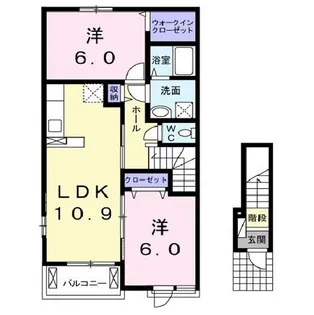 オルトシアA【2階】の間取り