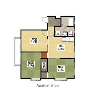 シャイン沖野上B【202号室】の間取り
