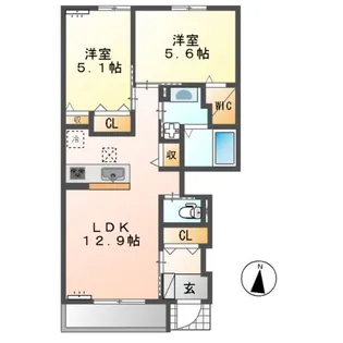 ヴァンテージ御幸【1階】の間取り