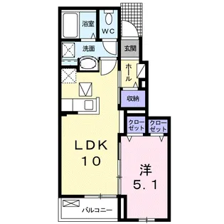 リヴァーサイドMⅢ【1階】の間取り