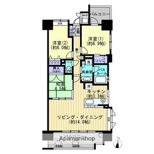 クラース野上町【803号室】の間取り