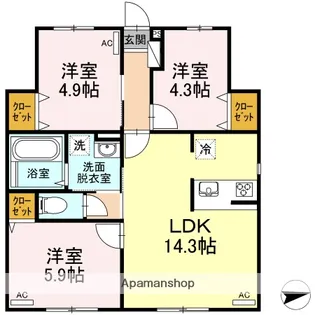 エルキュールB棟【1階】の間取り