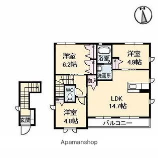 Casa Brote A棟【2階】の間取り