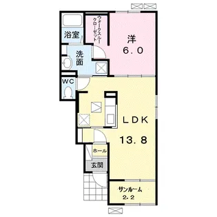 オリオン草深B【1階】の間取り