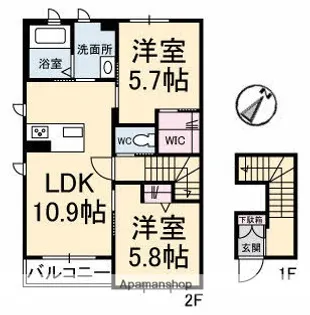 コンフォーティア引野【2階】の間取り