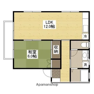 プレジール新涯A【202号室】の間取り