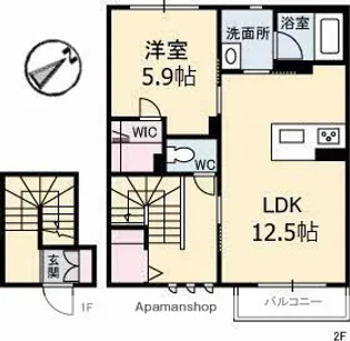 Dear Court新涯【2階】の間取り