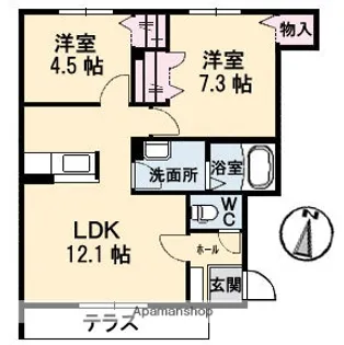 ケンズフィールド ホライズン【1階】の間取り