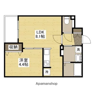 月光福山駅西【104号室】の間取り