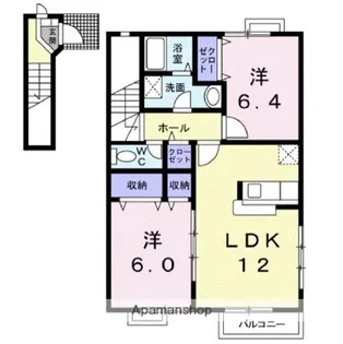 クレールB【2階】の間取り