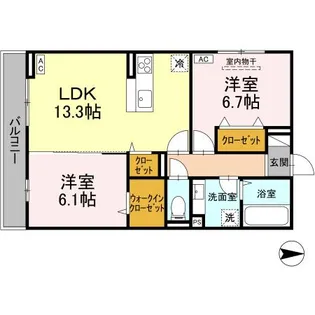 DーRESIDENCE・K川北【3階】の間取り