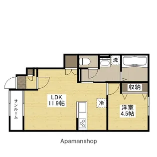 カルムコート東棟【1階】の間取り
