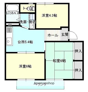 コーポ藤井A棟【201号室】の間取り