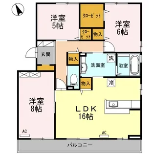カーサ・ソレアード【3階】の間取り