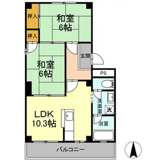 パルコ長和島【1階】の間取り