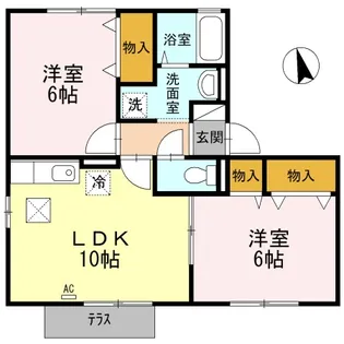 ハピネス山田 B【1階】の間取り