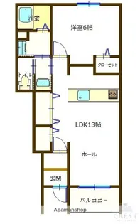 アンソレイエⅡ【1階】の間取り