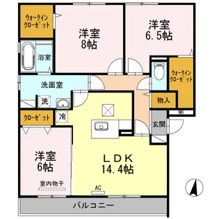 グランドゥールフジイ【1階】の間取り