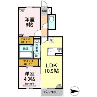 リバーノース【1階】の間取り