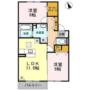 ローゼンシュタット B【1階】の間取り