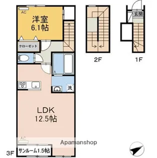 メゾンドリヴァージュA棟【3階】の間取り