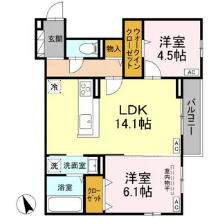 パル・リアン【1階】の間取り
