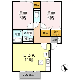 ソレーユガーデン B棟【1階】の間取り