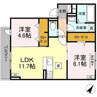DーRESIDENCE多治米東S【1階】の間取り