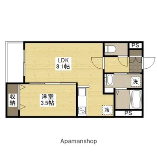 月光福山東壱番館【3階】の間取り