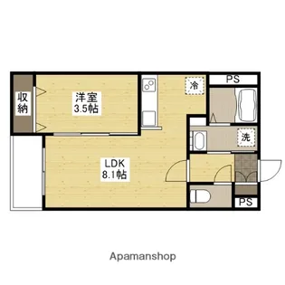 月光福山東壱番館【3階】の間取り