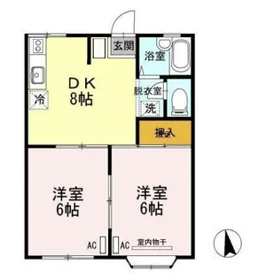 ハピネス春日  B【1階】の間取り