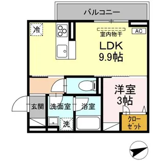 サントピア新涯Ⅱ【2階】の間取り