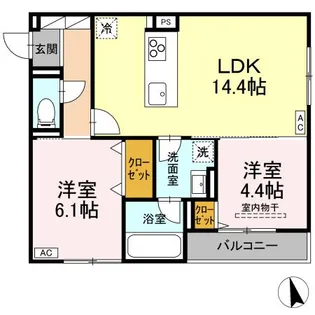 DーRESIDENCE引野【2階】の間取り