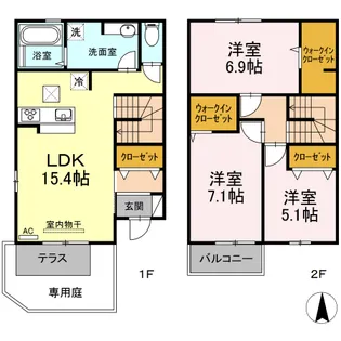 クレストみすず【101号室】の間取り
