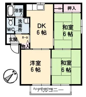 フォーレスODA B棟【2階】の間取り