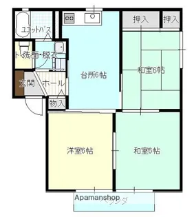 フェアリーランドB棟【101号室】の間取り