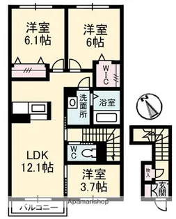 グランドール川口C棟【2階】の間取り