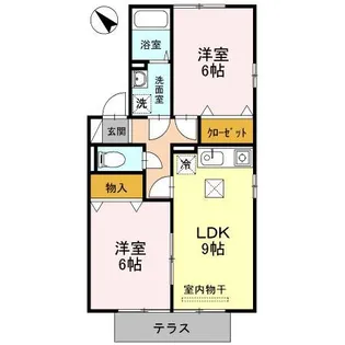 メルベーユプレイス【1階】の間取り