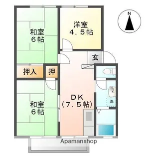 キャッスル春日 B【102号室】の間取り