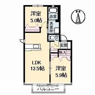 虹A棟【2階】の間取り