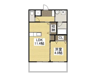 スズカレジデンス神辺【2階】の間取り