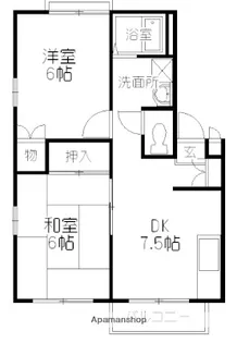 ディオール美の浜【202号室】の間取り