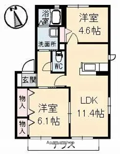 サニーコート A棟【1階】の間取り