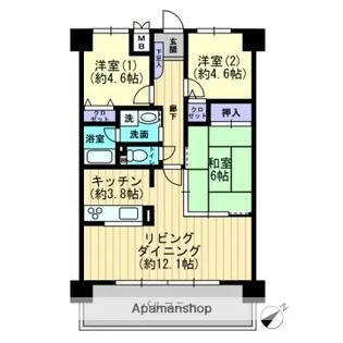 アイムス福山壱番館【1階】の間取り